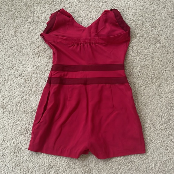 Bebe Ruffle Halter Romper - Red/Pink - 0 - Picture 3 of 5